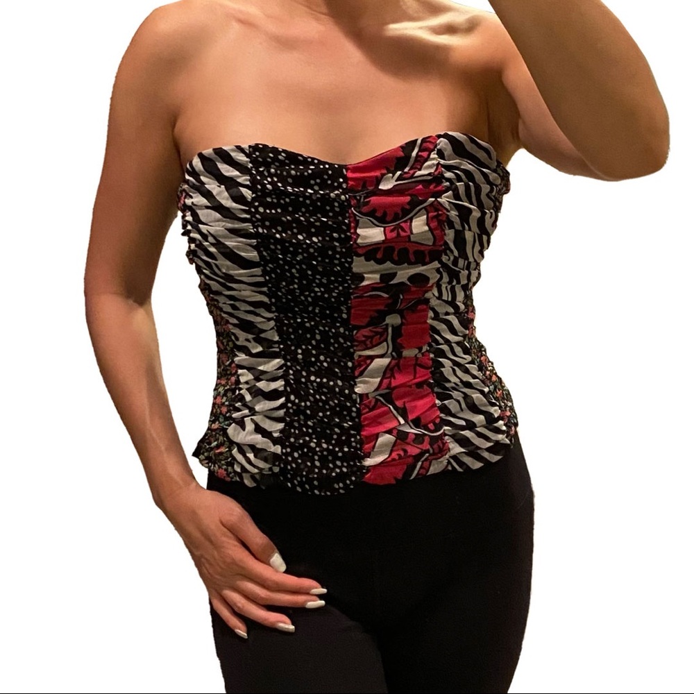 Wet Seal Multi-Patterned, Colorful Tube Top